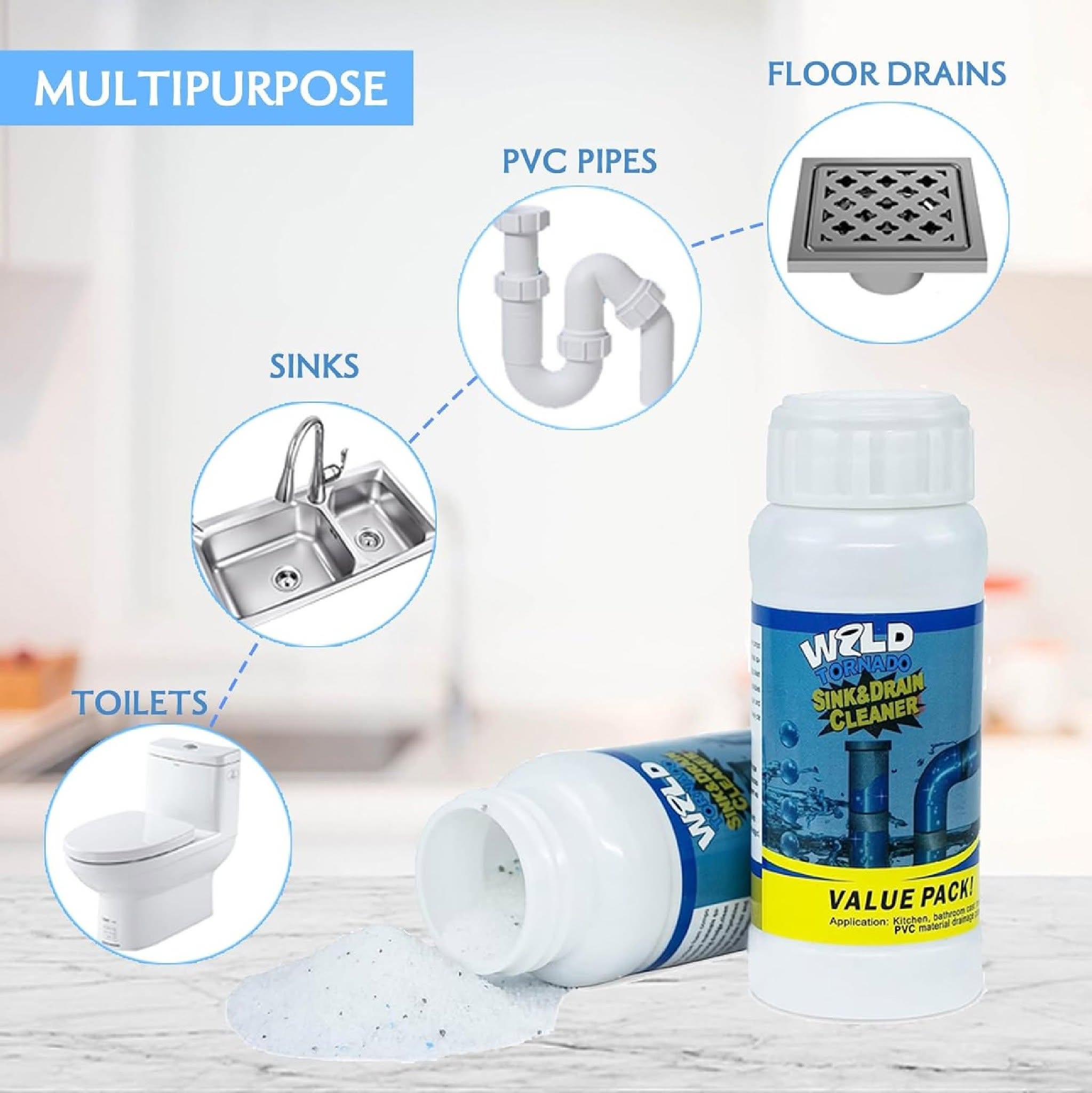 Polvo Limpiador De Drenaje x3pcs